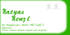 matyas menzl business card